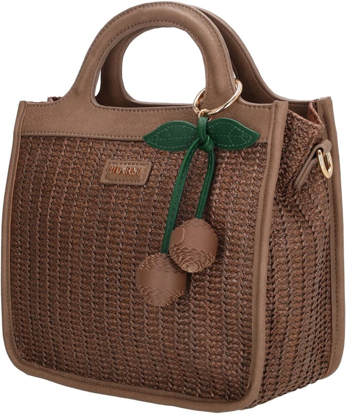 Charm London Bermondsey Handtas - Schoudertas - Dames - Rietlook - Mokka