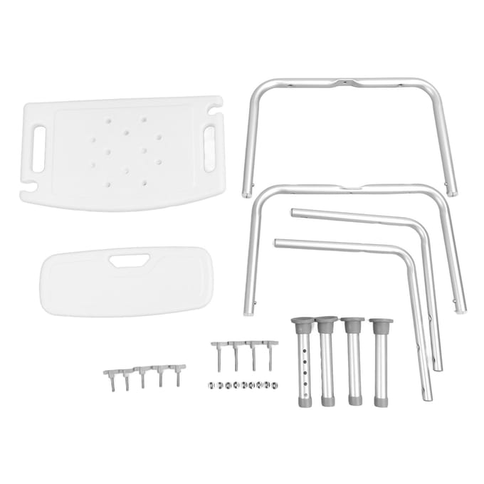 Chaise de douche pour personnes âgées enceintes Alliage d'aluminium Antidérapant Siège de bain avec dossier white