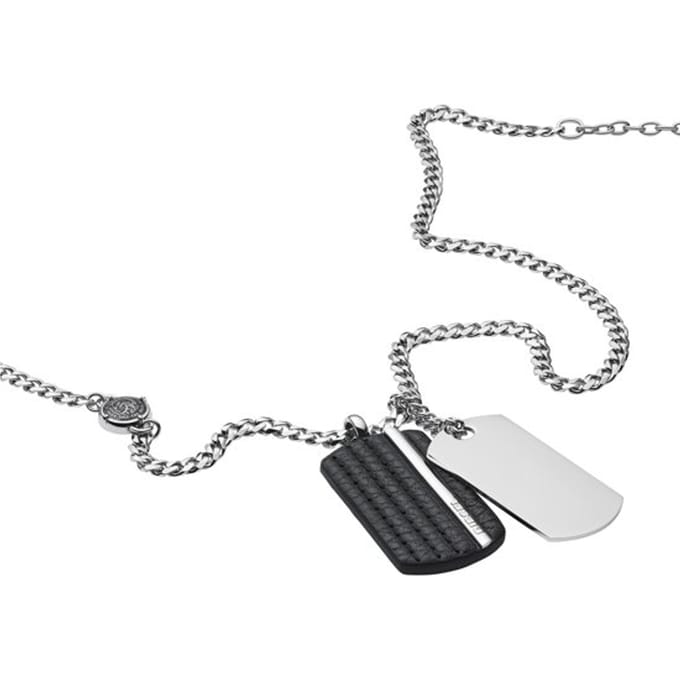 Diesel Double Dog tag Mannen Collier DX1040040 - Staal 60 cm