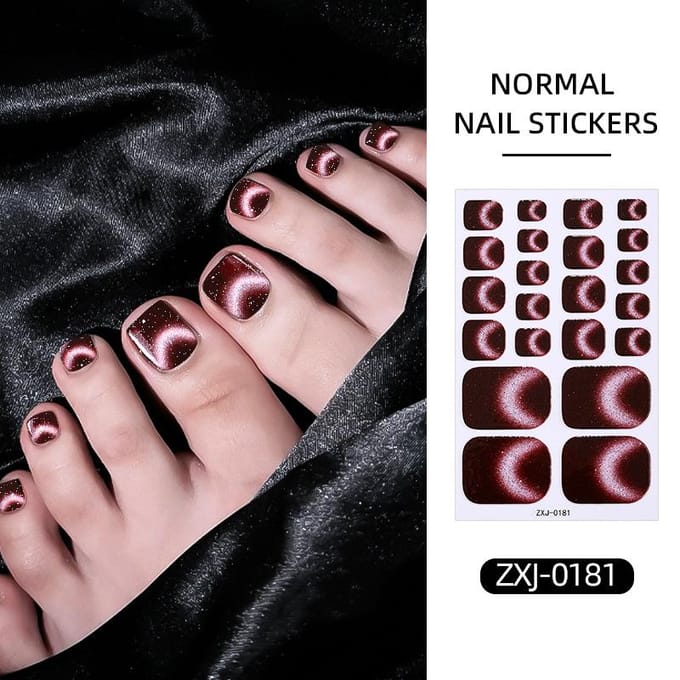 Kattenoog teennagelsticker glanzende waterdichte nagelsticker