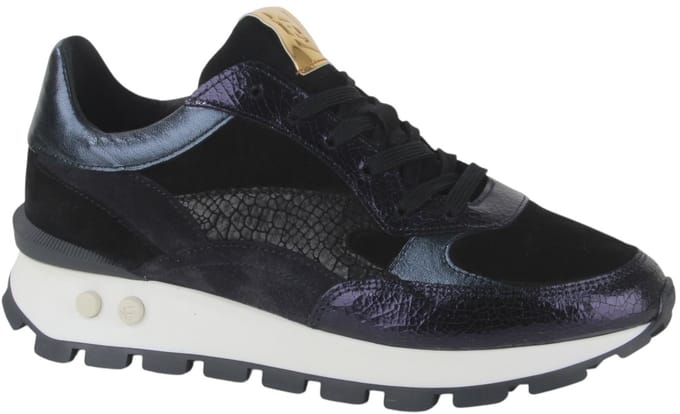 Floris Van Bommel Sfw-10098 Blokki Sneakers - Suède - Dames - Blauw - Maat 38