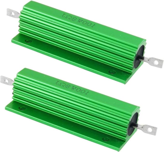 Aluminium Behuizing Weerstand - Draadgewonden Component - Elektronica Reparatie - 100 Watt Vermogen - 8 Ohm - Groen