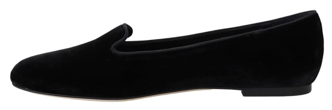Fluwelen Ballerina Schoenen Zwart