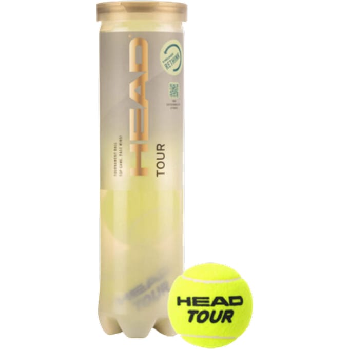 Head Tour premium - tennisballen - 4 stuks - geel