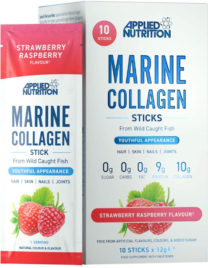 Applied Nutrition Marine Collagen Sticks (10x12g) Strawberry Raspberry - Eiwitten - Collageen