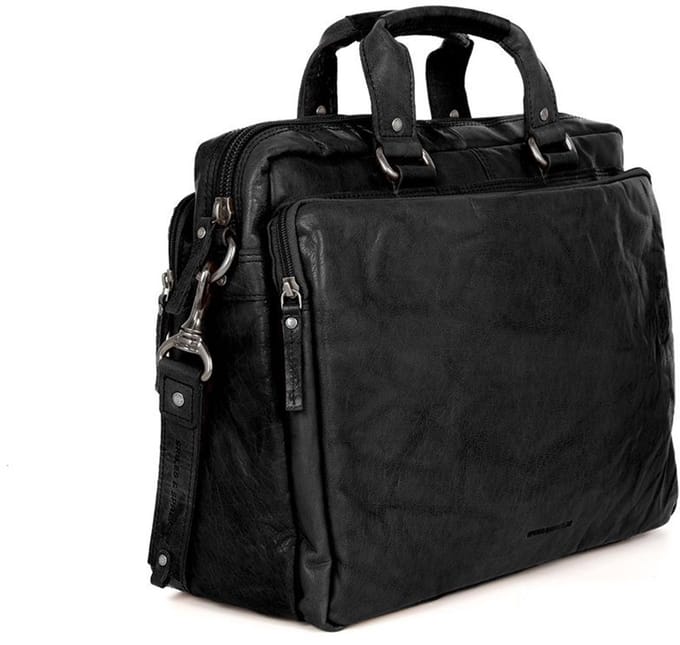 Leren Laptoptas - 16.4 inch - Mississippi - Zwart