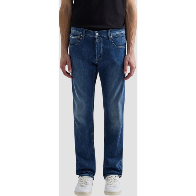 jeans straight fit man blauw medium