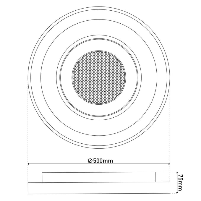 Näve Doira LED plafondlamp, wit, metaal, Ø 50 cm, CCT, afstandsbediening