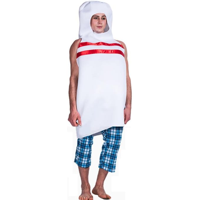 Leuke bowling cosplay kostuums voor volwassenen One size fits all adults wit