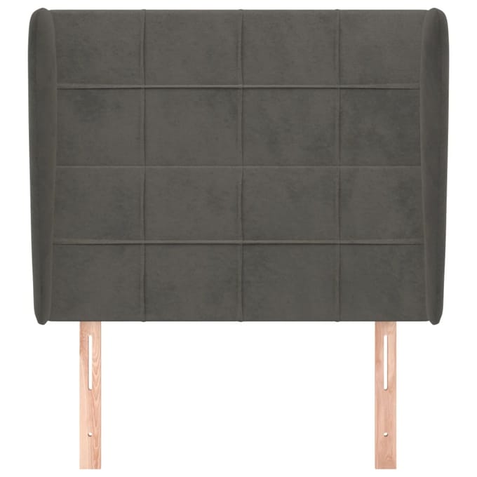 vidaXL - Hoofdbord - met - randen - 93x23x118/128 - cm - fluweel - donkergrijs
