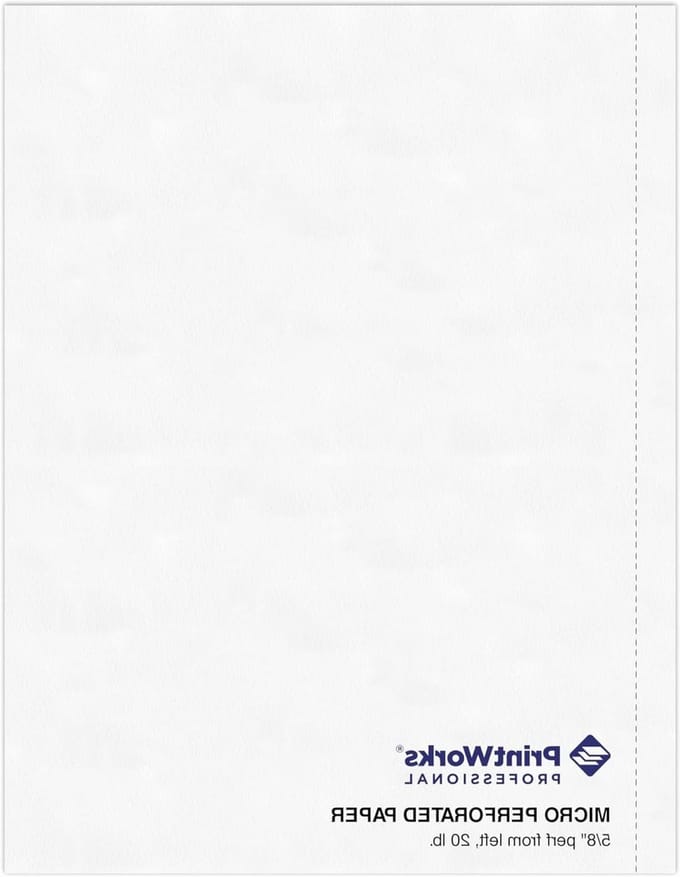 Perforatiepapier - Papier met perforatie - Documenten scheiden - Verticaal microgeperforeerd - 8.5 x 11 inch - Wit