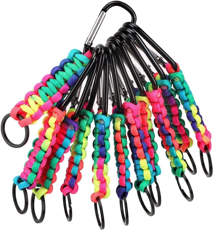 Karabijnhaak Set - Mini Clipring - Outdoor Sleutelhouder - Met Schroefsluiting - Maat M - Meerkleurig
