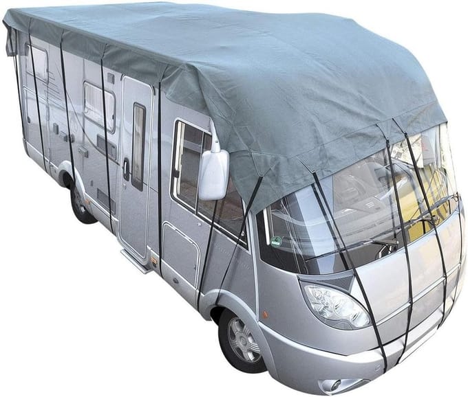 Caravan Dakzeil - Beschermhoes Camper - Camper Beschermen - Ademend Polyester - 6 x 3 m - Grijs