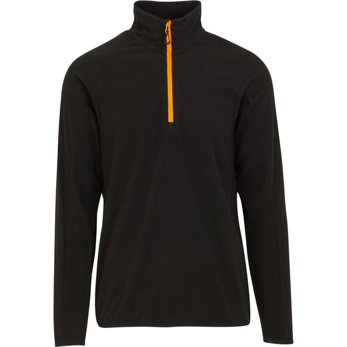 Regatta Heren Navigate Half Zip Fleece (Zwart/Oranje Pop)