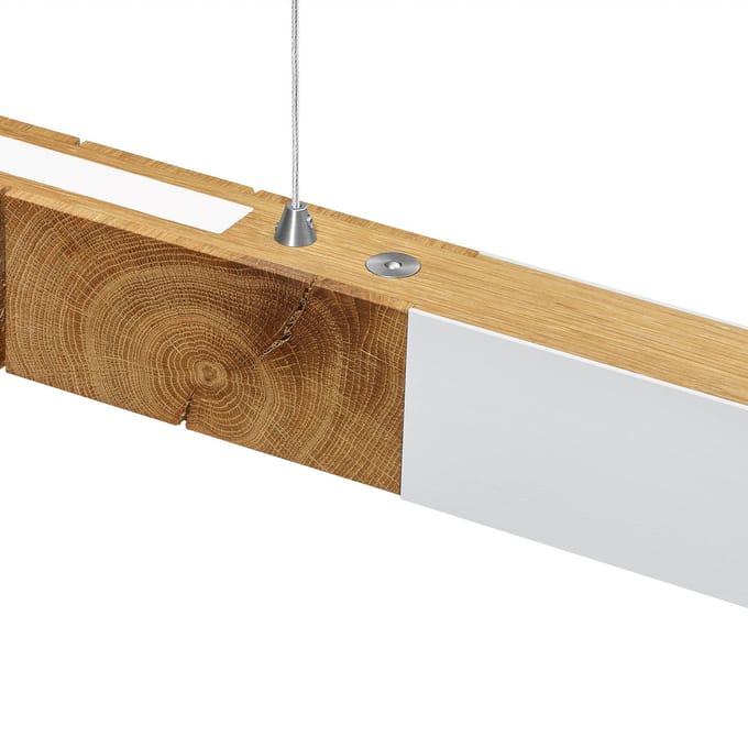 HerzBlut LED hanglamp Lana del bianco, hout, dimbaar