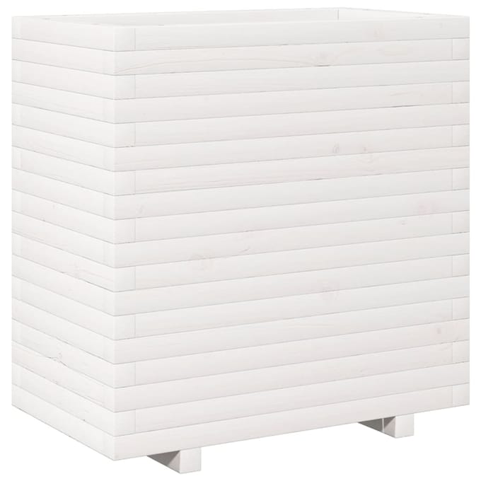 vidaXL - Plantenbak - 70x40x72,5 - cm - massief - grenenhout - wit