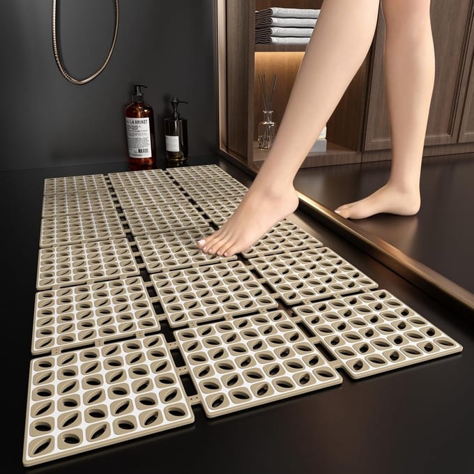 Antislip Douchemat met Zuignappen voor Ouderen en Gezin - 80x40 cm Badmat voor Inloopdouche