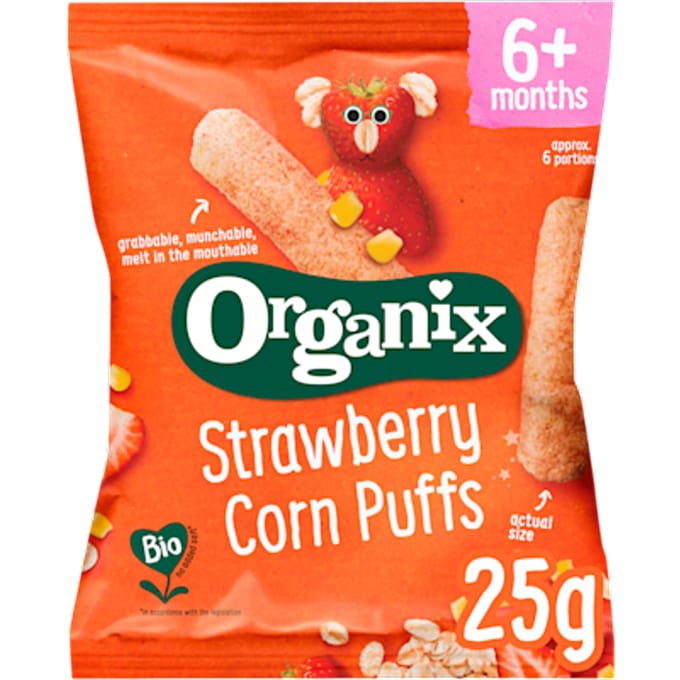 Strawberry corn pufs 6m+