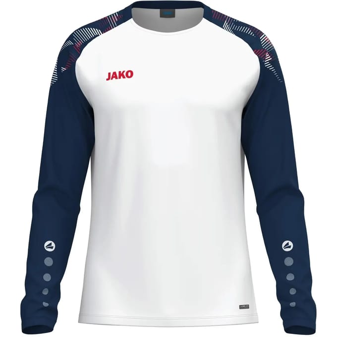 Jako Sonic Longsleeve Heren - Wit / Marine / Rood | Maat: M