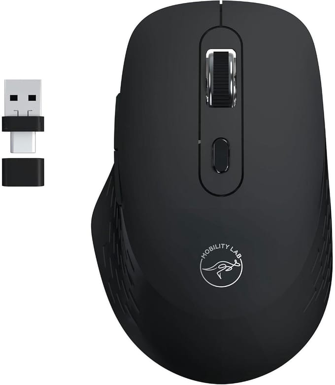 Muis - 2x Bluetooth + 2,4 GHz USB-ontvanger - MOBILITY LAB - PHANTOM - Zwart en transparant
