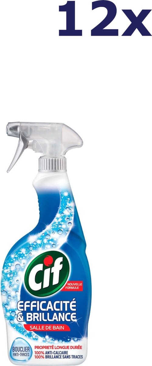 12x Cif 750 ml badkamerspray voor effectiviteit en glans