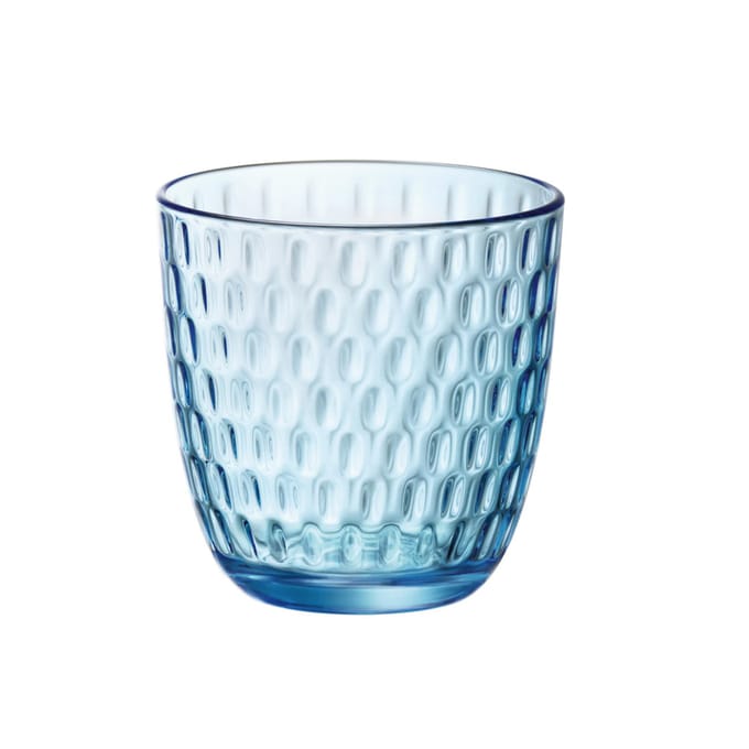 Bormioli Waterglas/drinkglas - blauw transparant met relief - 290 ml - één stuk