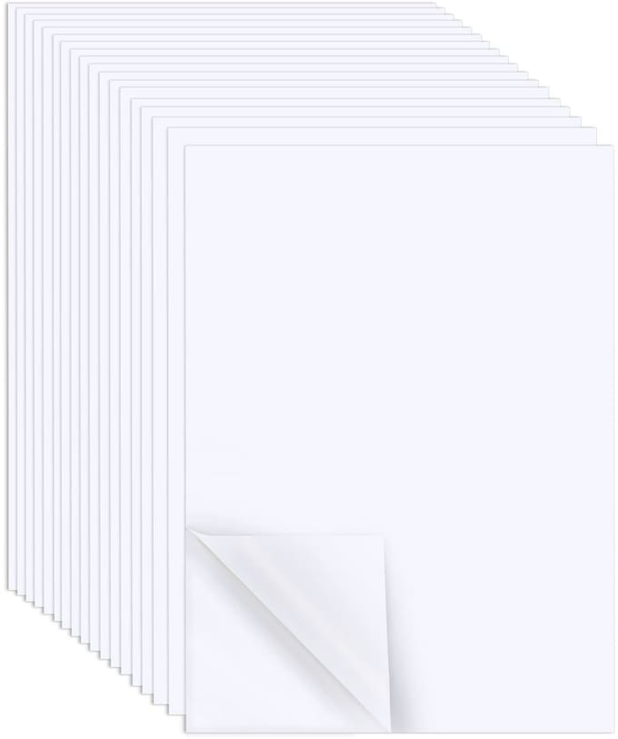 Dailygoods - 18 Stuks Dubbelzijdig Plakband A4 - Witte Plakvellen voor Knutselen