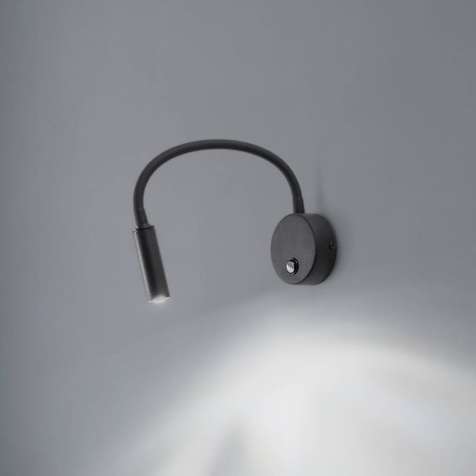TK Lighting Wandlamp Lagos, 45 cm, zwart, leeslamp, verstelbaar, G9