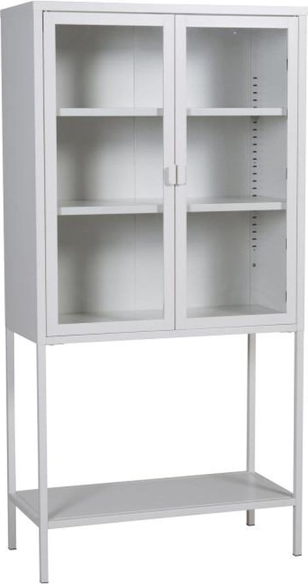 Svea - Zivo vitrinekast - 75 x 150 cm - wit
