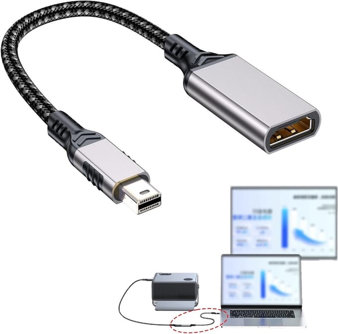 Mini DisplayPort naar HDMI 4K Adapter voor MacBook en Microsoft Surface Pro - Verbeterde Beeldkwaliteit voor Monitor en Projector