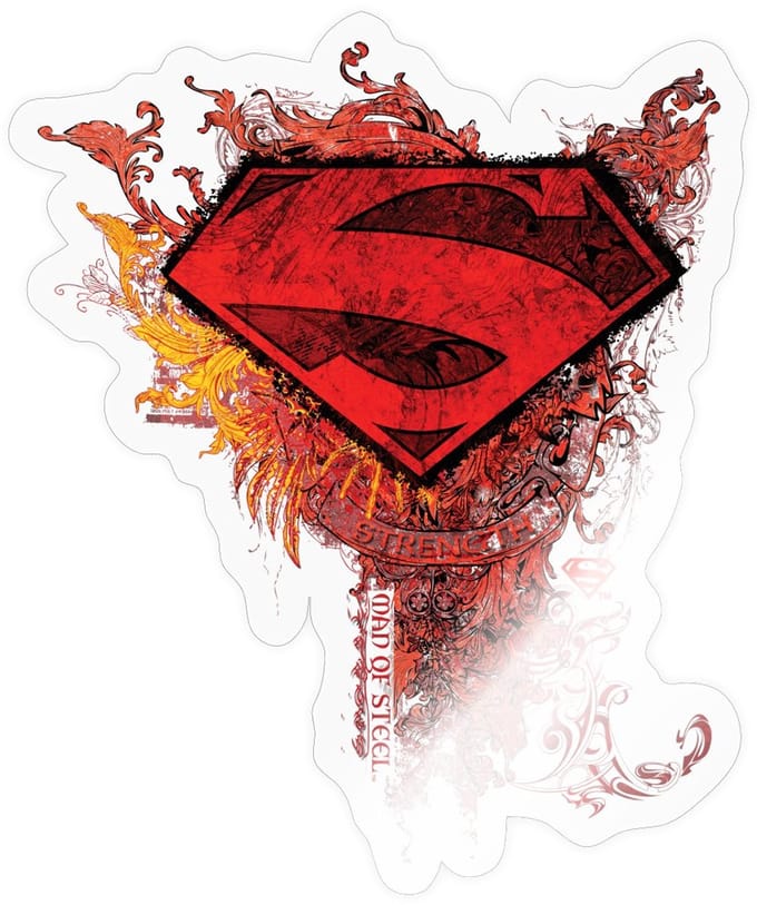 Superman S Schild Sterkte Sticker maat S (10 x 10 cm)