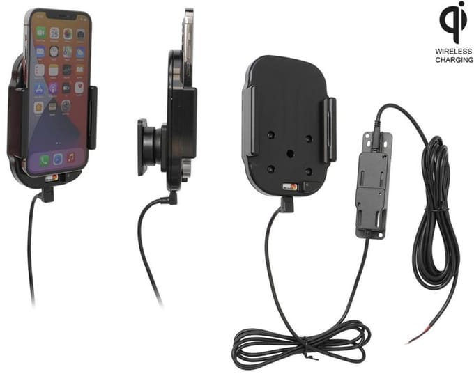 Brodit houder geschikt voor Apple iPhone 12 Qi Wireless Actieve houder met vaste voeding