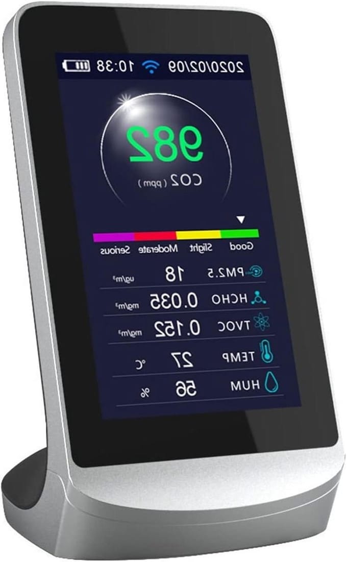 Gasdetector CO2 - Luchtkwaliteit Sensor - Veiligheid Thuis - WIFI Connectiviteit - 145x78x98mm - Wit