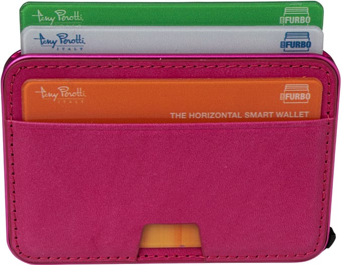 Tony Perotti Furbo EVO RFID leren Pasjeshouder rmet Magsafe - Fuchsia