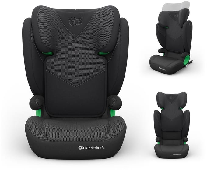 Kinderkraft JUNIOR FIX 2 PLUS - Autostoel - 100-150 cm - Verstelbaar - ISOFIX - Zwart