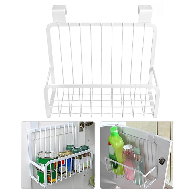 Panier suspendu pour armoire de cuisine, salle de bain, porte, rangement suspendu white