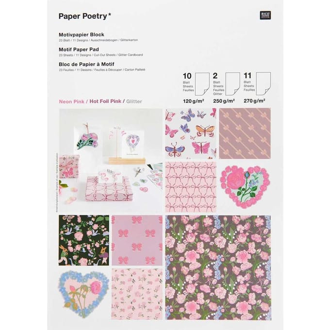 Knutsel papier blok "La Vie En Rose"