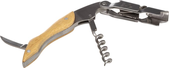 Five - Bamboe flessenopener 3-in-1 Kurkentrekker/Kelnermes