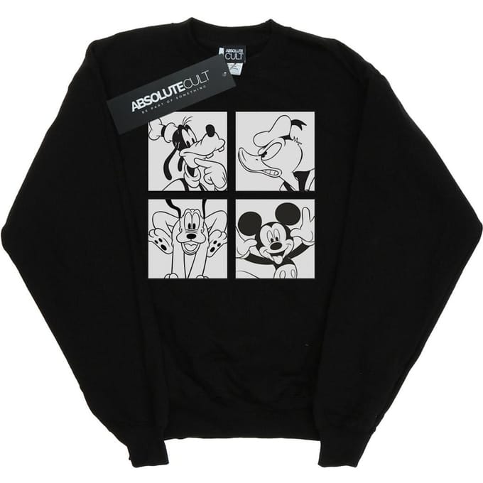 Disney Heren Mickey, Donald, Goofy en Pluto Boxed Sweatshirt (Zwart)