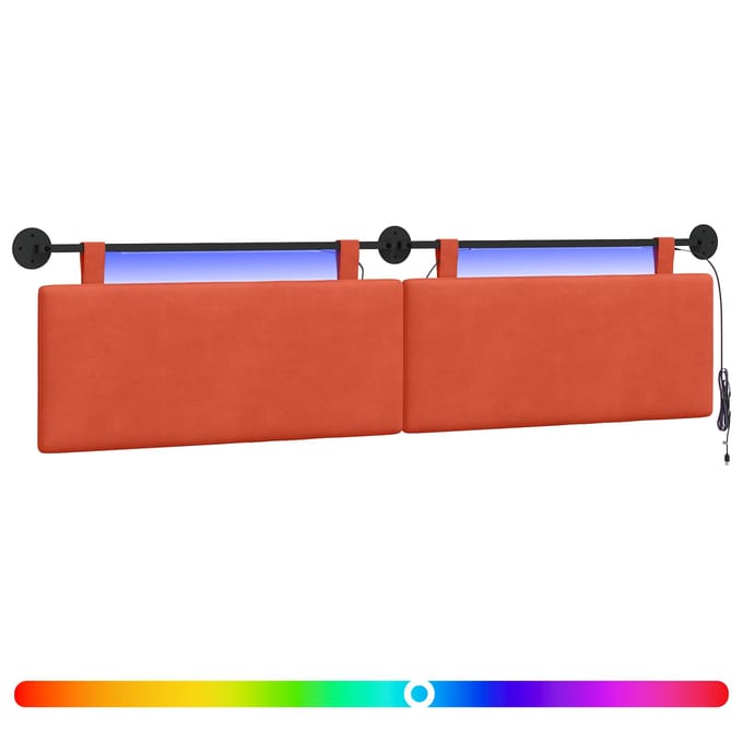 vidaXL - Hangend - hoofdbord - Rood - Oranje - Corduroy - stof