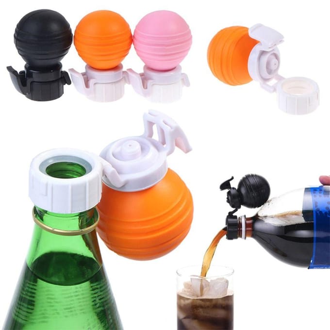 1PC Opblaasbare Lekdichte Koolzuurhouder Cola Pomp Soda Dop Dranksealer Drankbespaarder Flesstop zwart