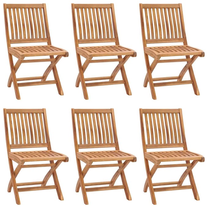 vidaXL - Klapstoelen - 6 - stuks - van - massief - teakhout