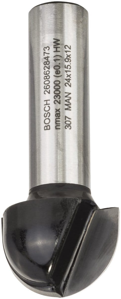 Bosch - Halfrondprofielfrezen 12 mm, R1 12 mm, D 24 mm, L 12,7 mm, G 57 mm