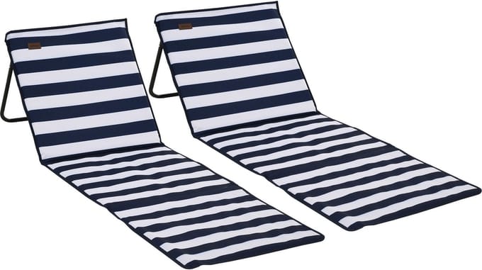ZYLARO Strandmat Opvouwbaar - Set van 2 - Strandstoel Verstelbaar - Blauw