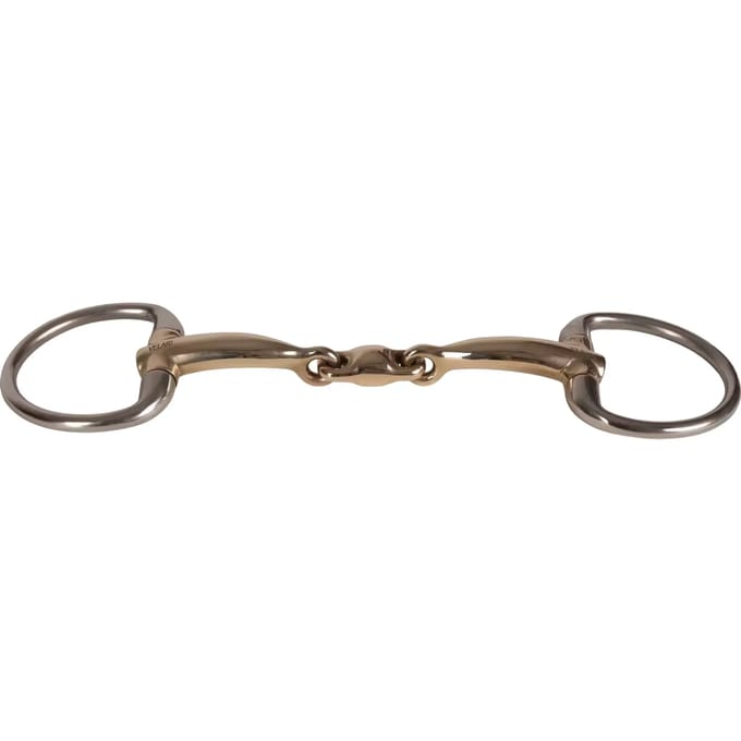 Dubbele scharnierende olijfbit voor paard van koper Velari 16mm 13,5cm