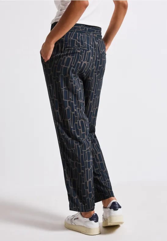 Gedessineerde Loose Fit broek