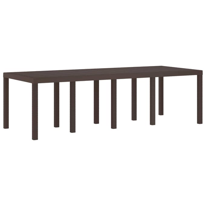 vidaXL Tuinstafel Bruin 250 x 100 x 73 cm poly rattan