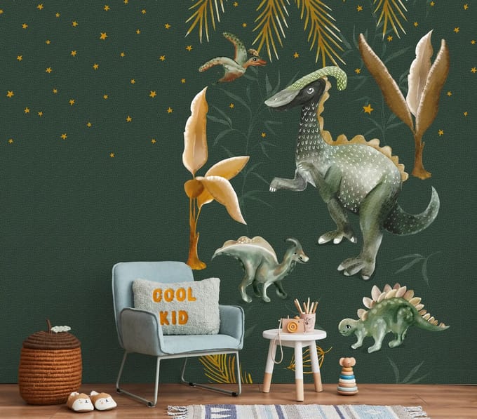 Sam & Luca - Dino nights forest green