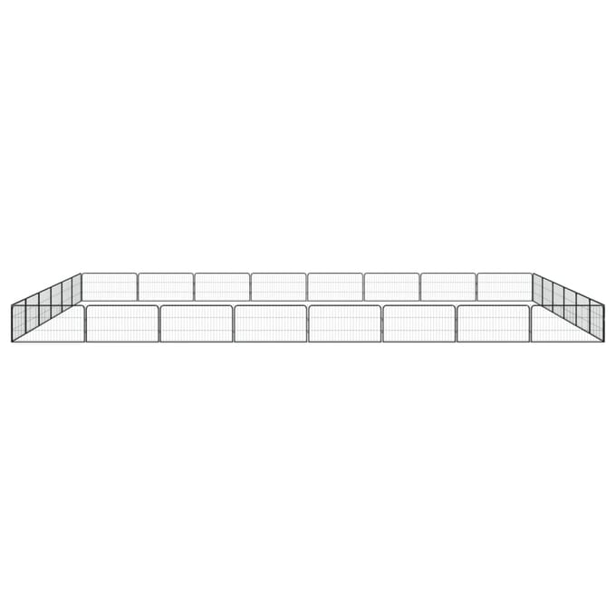 vidaXL Hondenkennel 28 panelen 100x50 cm gepoedercoat staal zwart