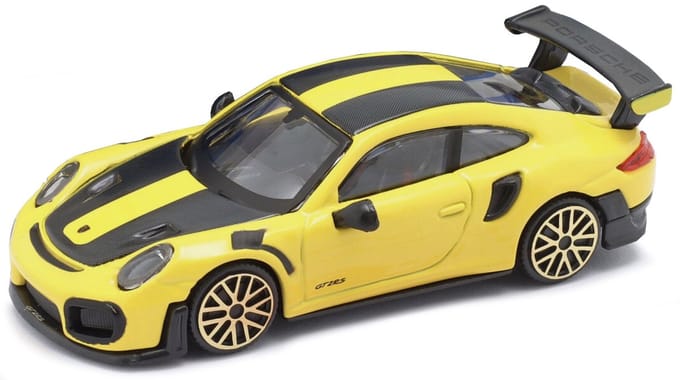 Bburago Porsche 911 - Modelauto - Schaal 1:43 - Geel/Zwart
